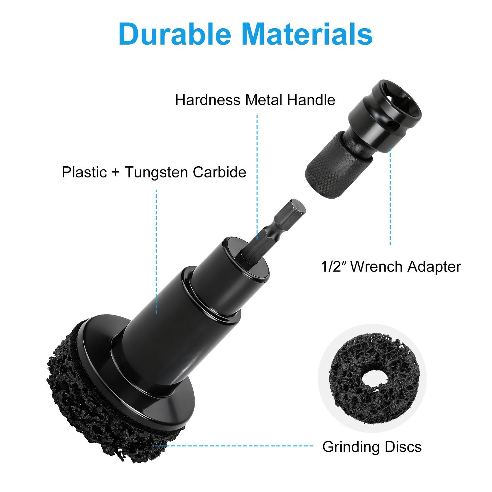 12in1 Wheel Stud Hub Cleaner Rust Removal Kit For Brake Disc Polishing Grinding