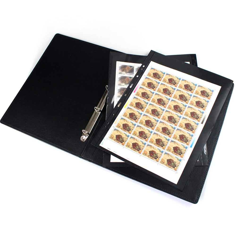 20 Sheet Stamp Pages, 1 Rows Sleeves for Collectors, 9-Hole Standard Fit Stam...