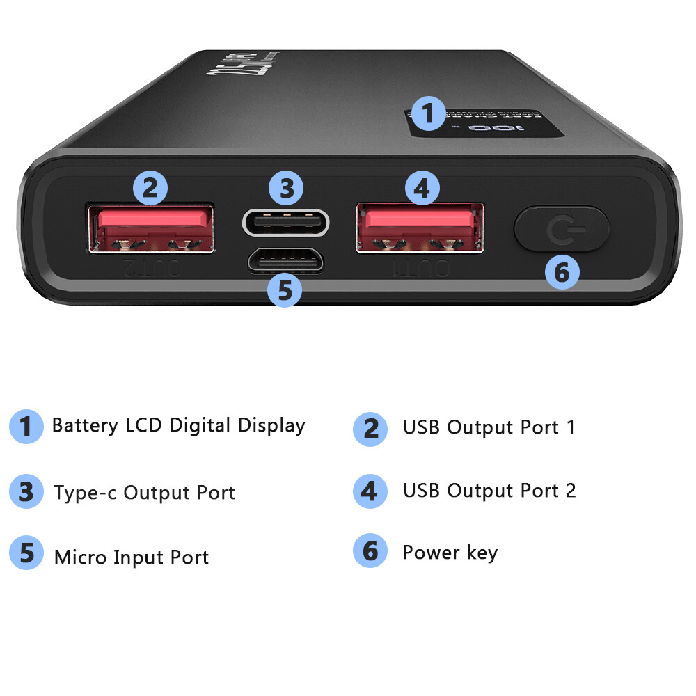 9000000mAh Portable Power Bank 2 USB External Battery Charger For Cell Phone