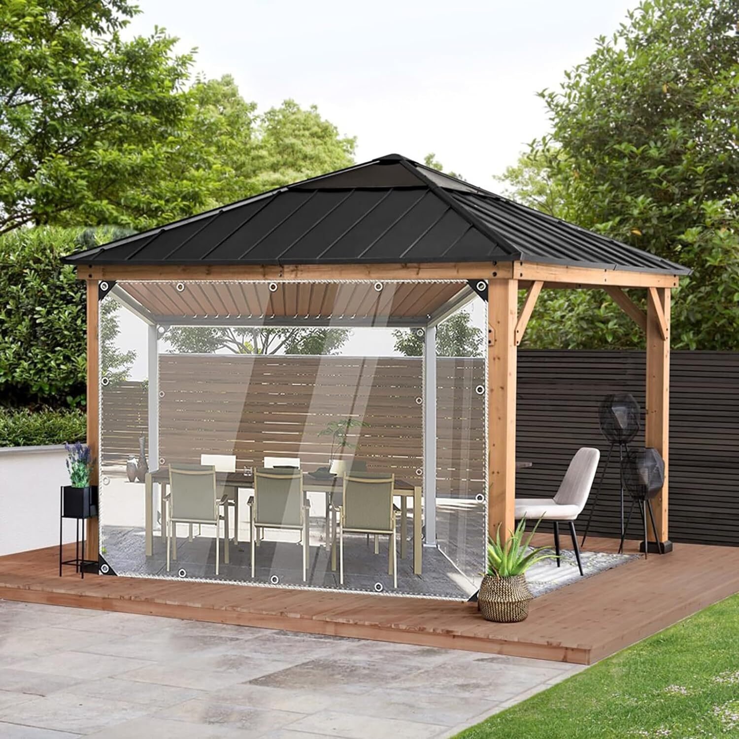 Clear Tarpaulin Waterproof Heavy Duty Transparent PVC Tarp with Eyelets Outdoor