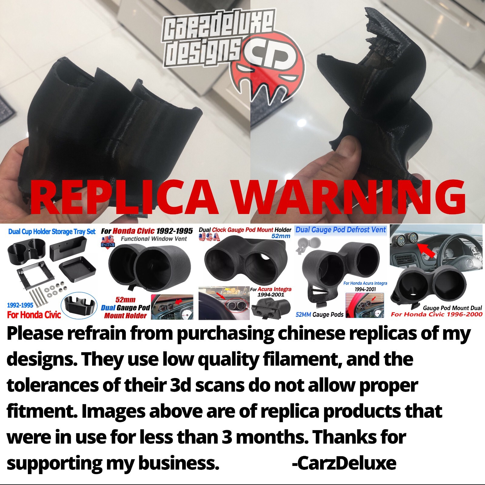 Cup holder upgrade for 1992-1995 Civic EG Storage tray and pocket (Original)