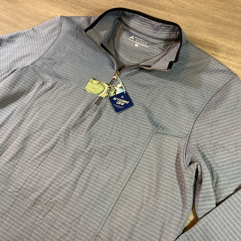 New Bermuda Sands Storm Dri 1/4 Zip Golf Pullover Jacket Gray Men’s Large