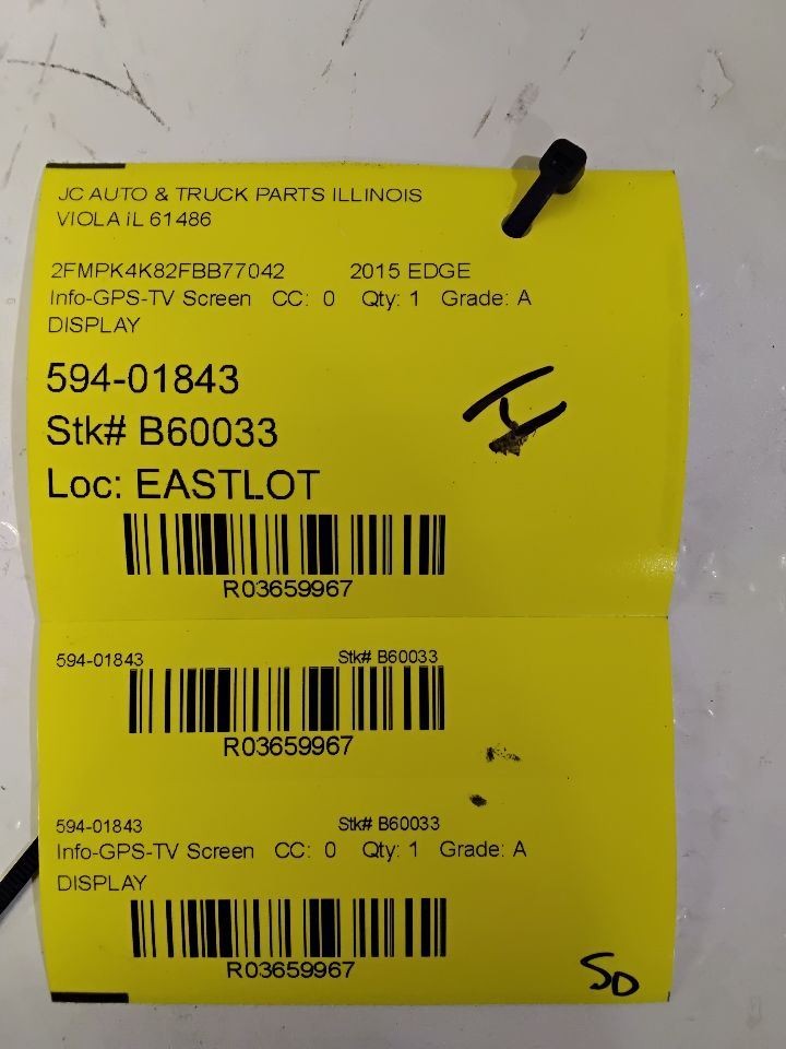 2015-2018 Ford Edge Front Center Dash Mounted 8.0" Display Touch Screen
