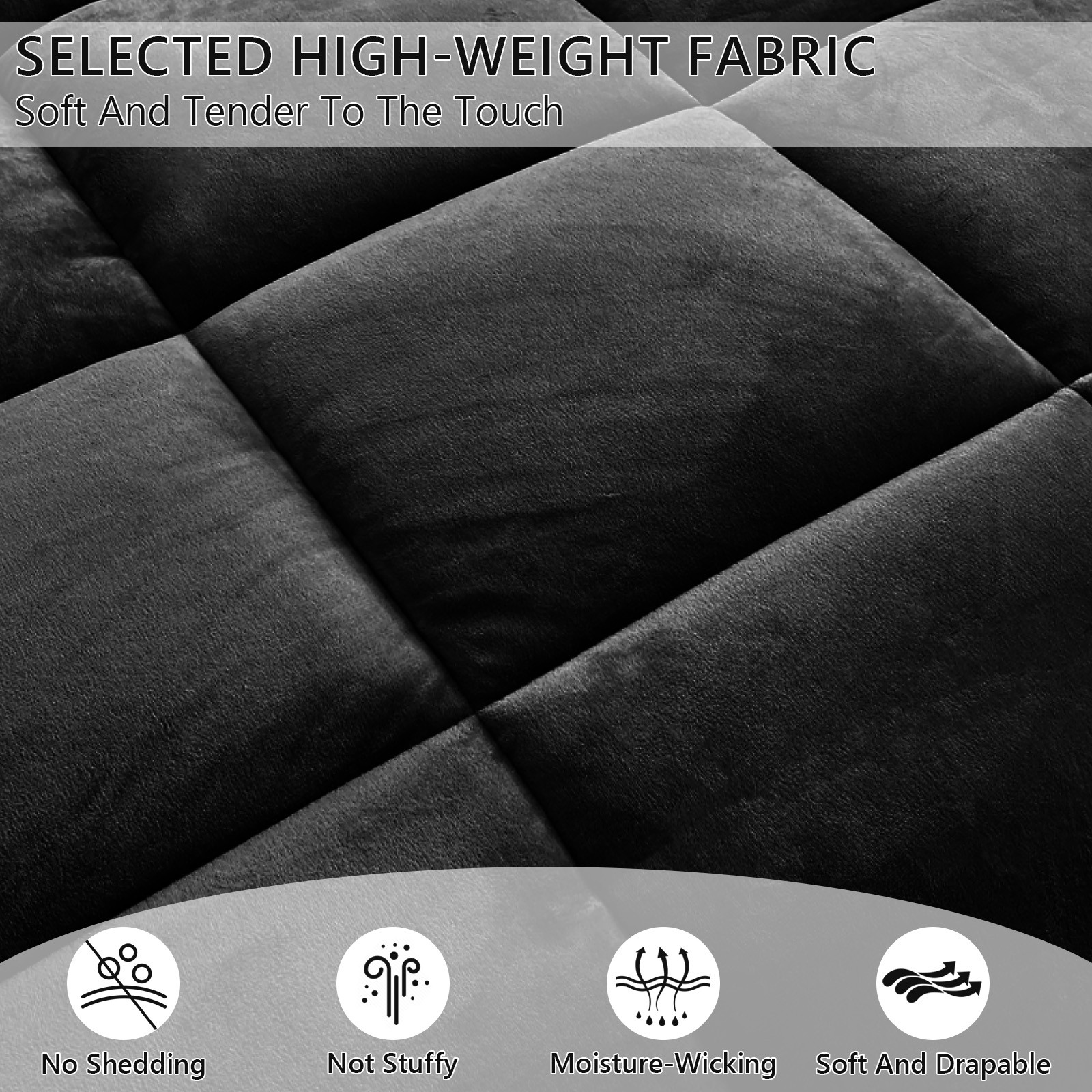 Heavy Duty Sherpa Fleece Bed Comforter Quilted Warm Bedding Comforter Blanket