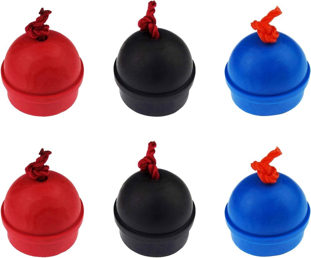 6 Pack Rubber Pool Cue Chalk Holder with Cord