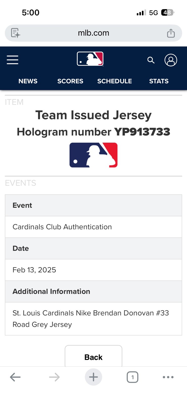 2024 - Stl Cardinals - Brendan Donovan - Team Issued Jersey
