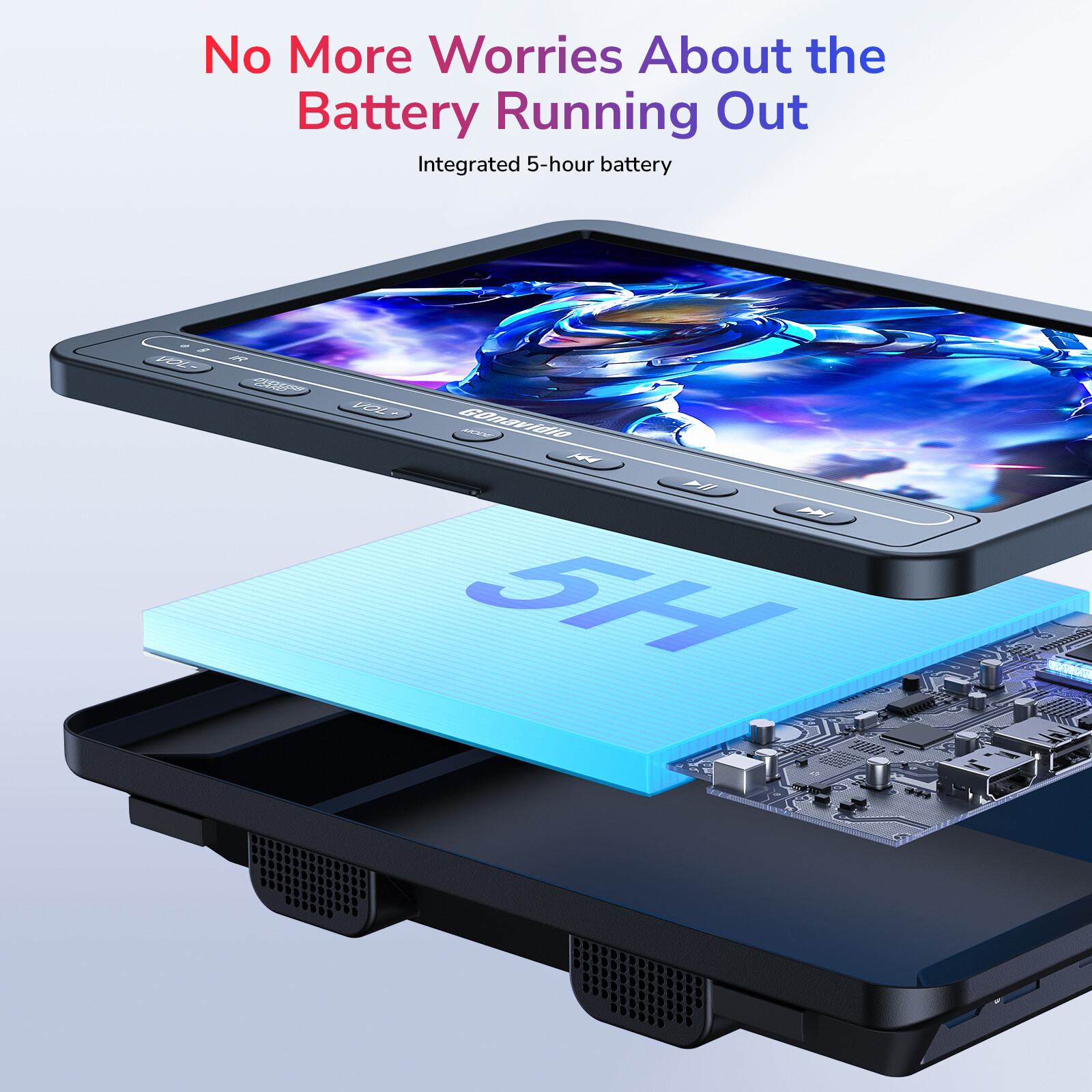 2x10.5" Car Headrest Monitor TV Dual DVD Player USB SD With Headset Rechargeable