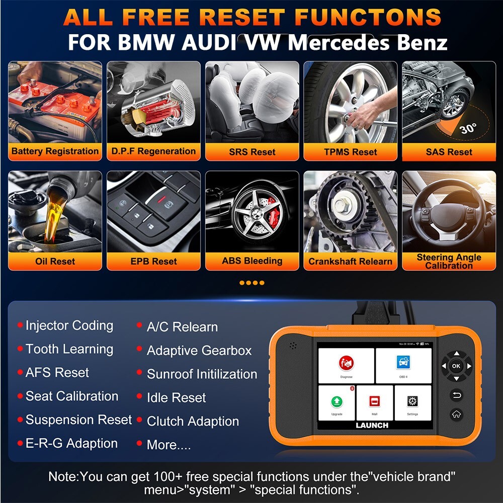 2025 LAUNCH Creader Elite 2.0 for BBA OBD2 Car Diagnostic Tools Scanner IMMO USA