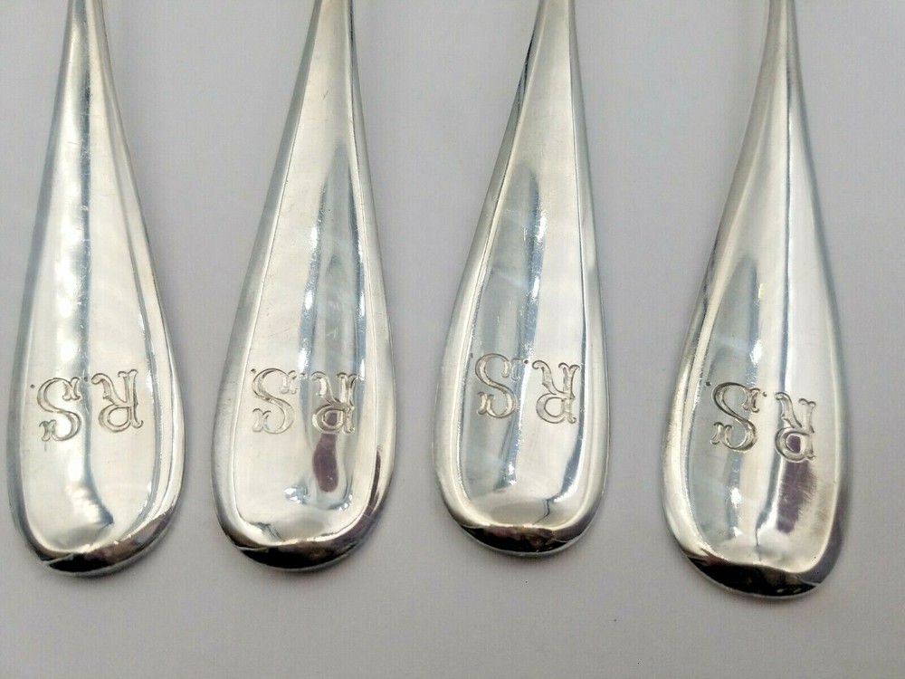 4 Classic Style Pattern Russian 84 Silver Dinner Forks 8 1/8" #7029
