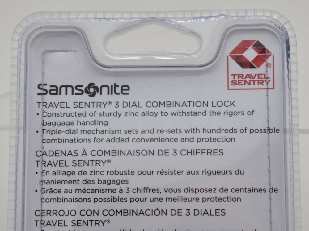Samsonite Travel Sentry 3-Dial Combination Lock / Black