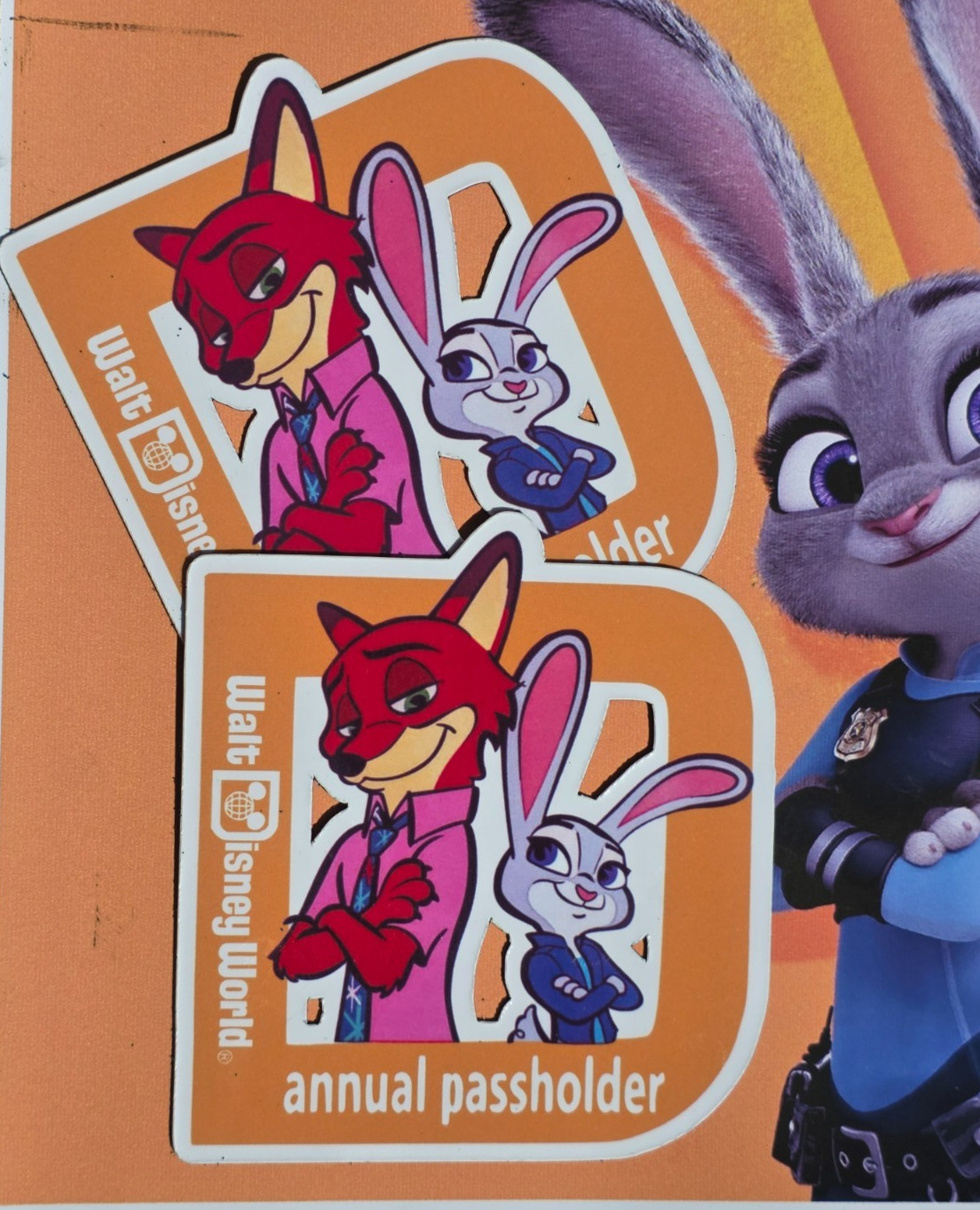 Walt Disney World  ZOOTOPIA Annual Passholder 1 Magnet  and 1 sticker  HOMEMADE