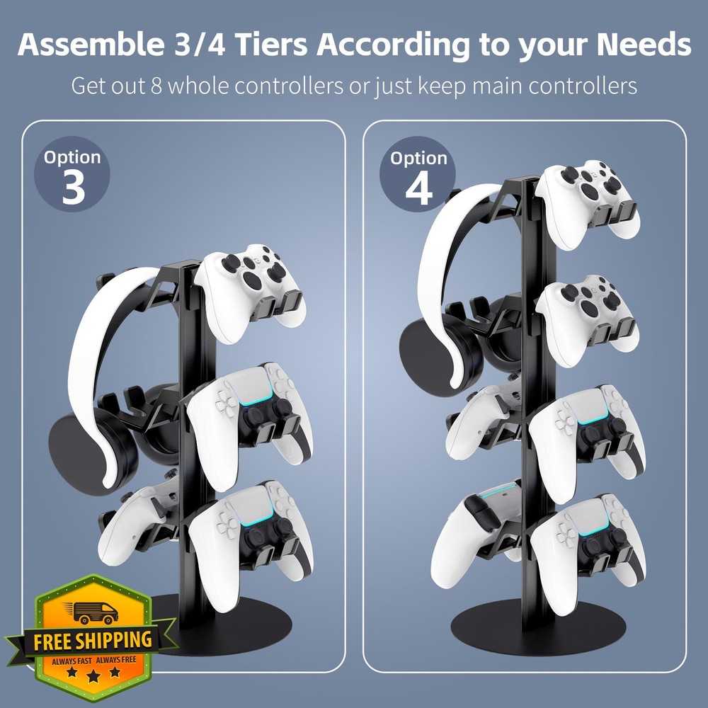 ZYTHRONE 3 Tier Aluminum Controller Headset Stand PS5 PS4 Switch