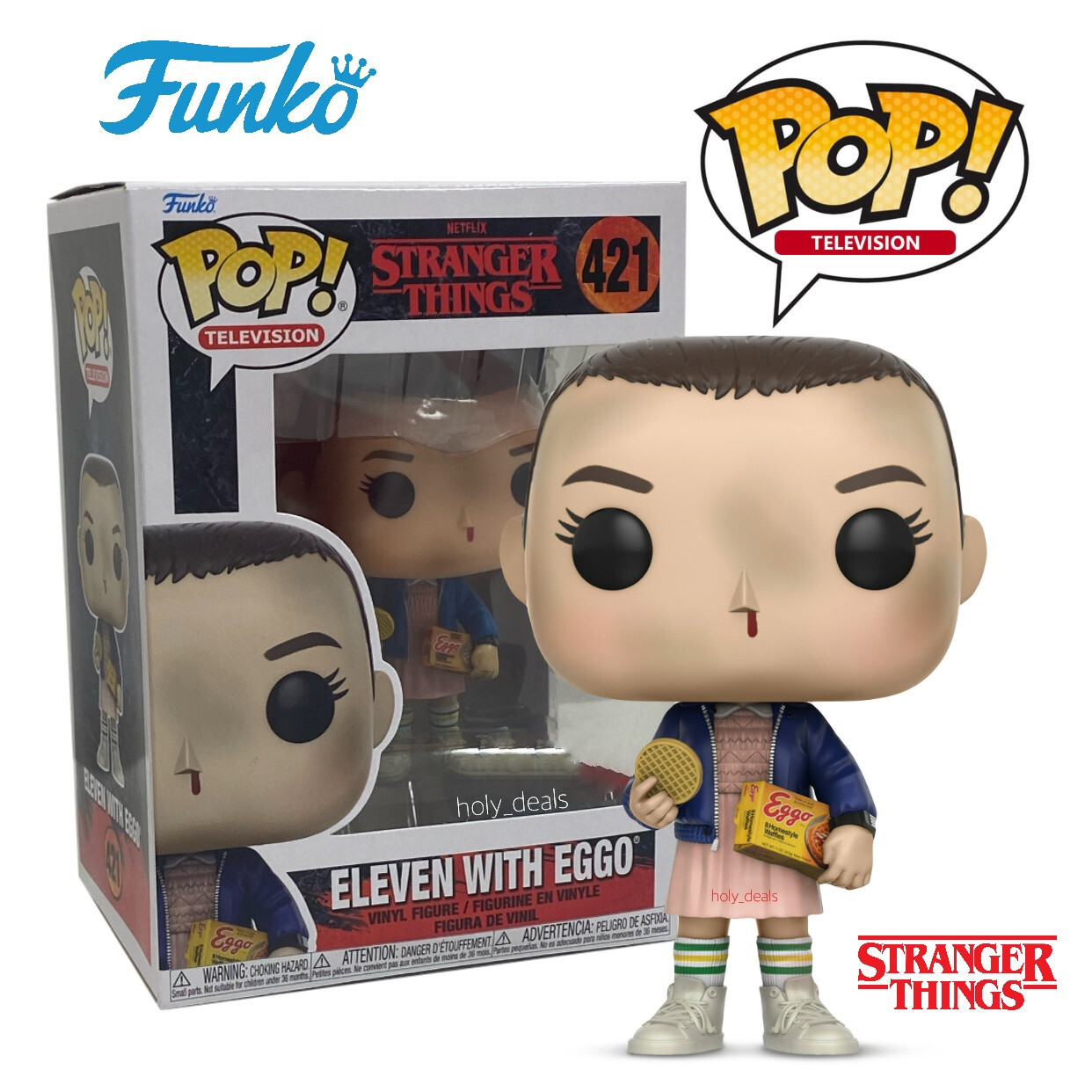 FUNKO POP TV STRANGER THINGS ELEVEN WITH EGGOS - BLOODY NOSE #421 - FM220510