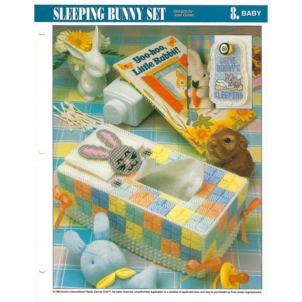 Sleeping Bunny Set Plastic Canvas Pattern Annie's International Pattern Club