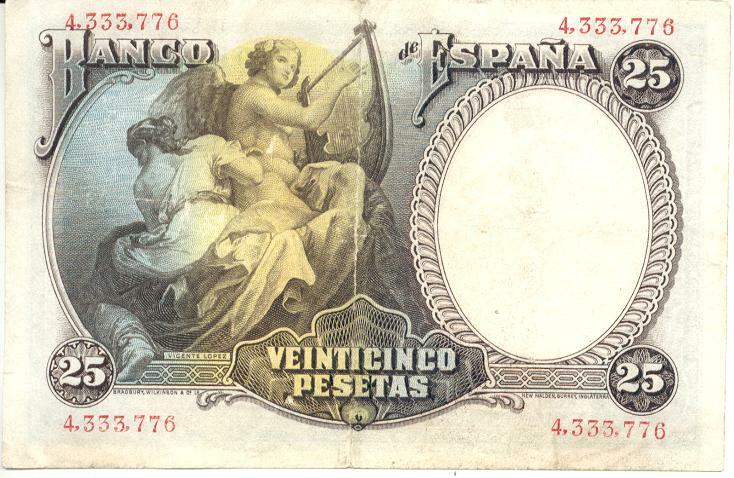 SPAIN 25 PESETAS 25/04/1931