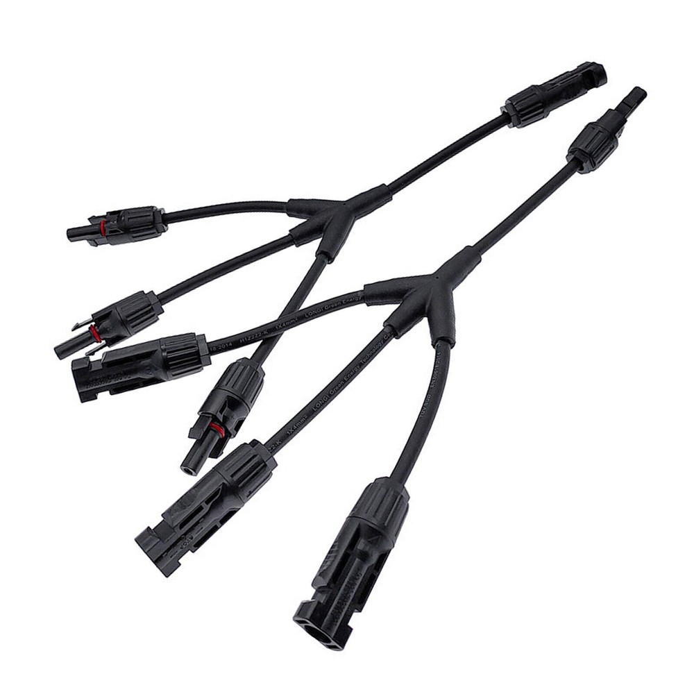 Solar Panel Y Branch Cable Connection Waterproof Adapter Connector Extension