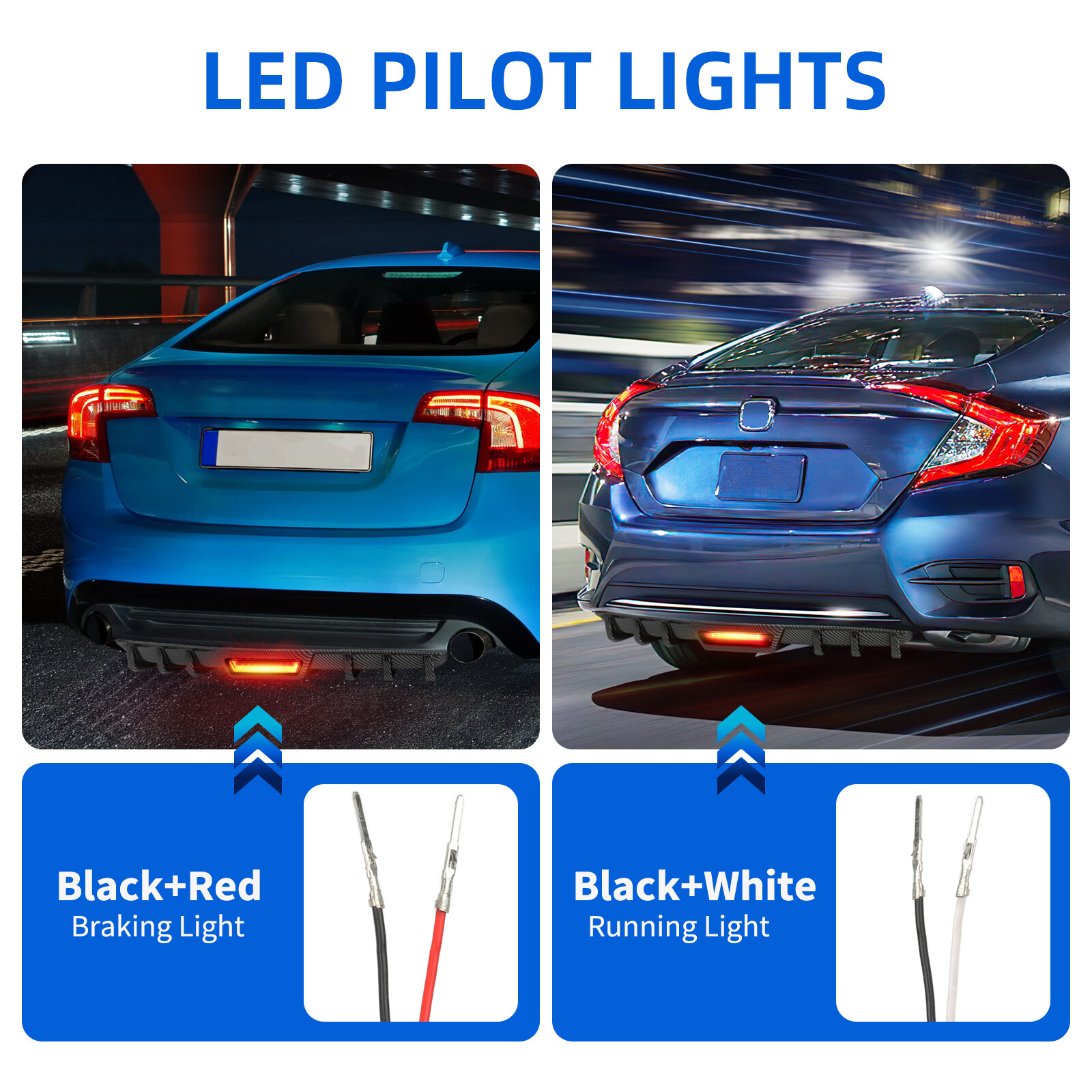 Shark Fin Rear Diffuser Bumper Spoiler Lip LED Lights For Honda Accord 2012-2026