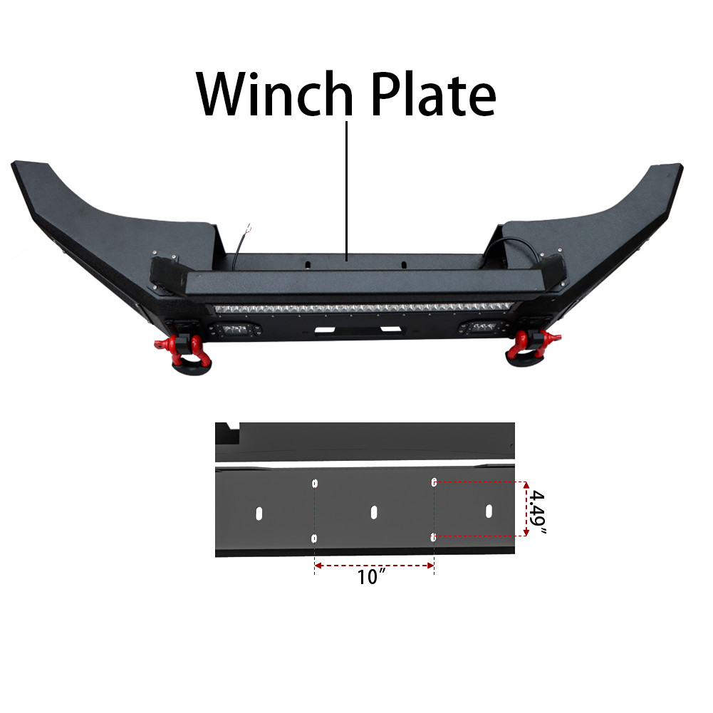 Vijay Steel Front Bumper W/Winch Plate&LED Light For 2007-2014 Toyota FJ Cruiser