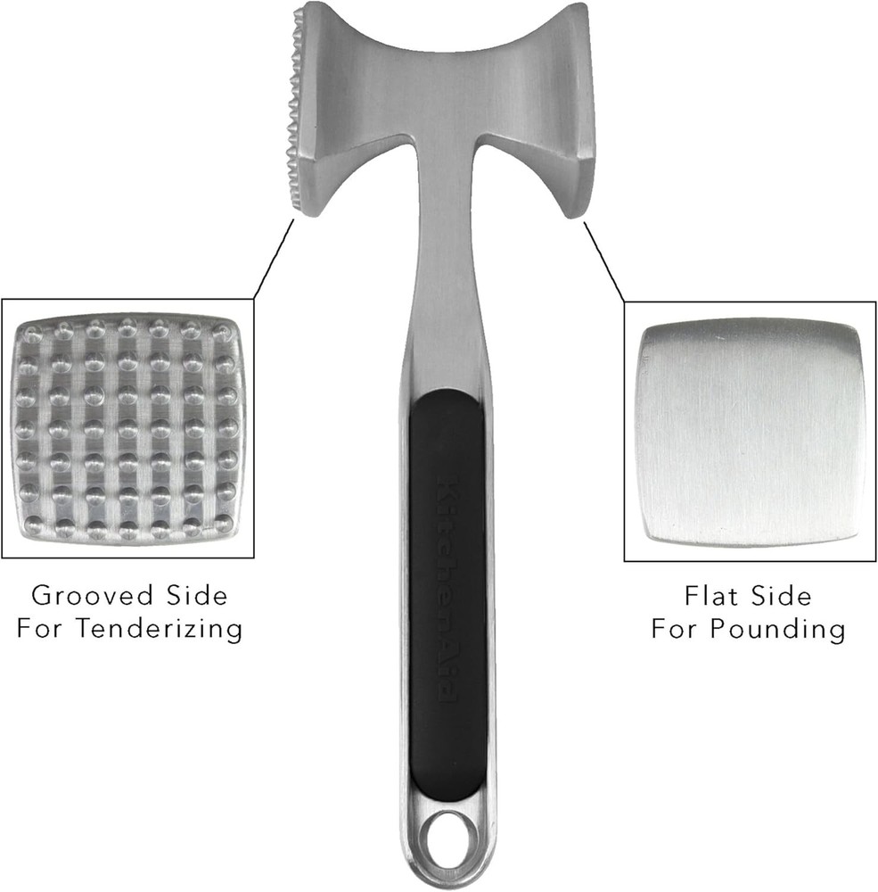 KitchenAid Meat Tenderizer Multi-Sided Pounding Tool Black Hang Hole