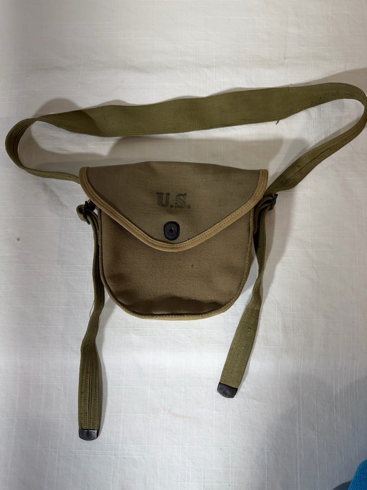 Original US WWII 50 Round Drum Magazine Pouch For M1921A Thompson Submachine Gun