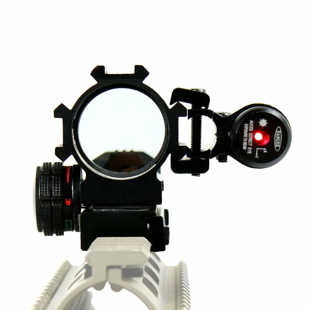 Holographic Red / Green 4 Reticles Reflex Dot Scope + Laser Scope Combo
