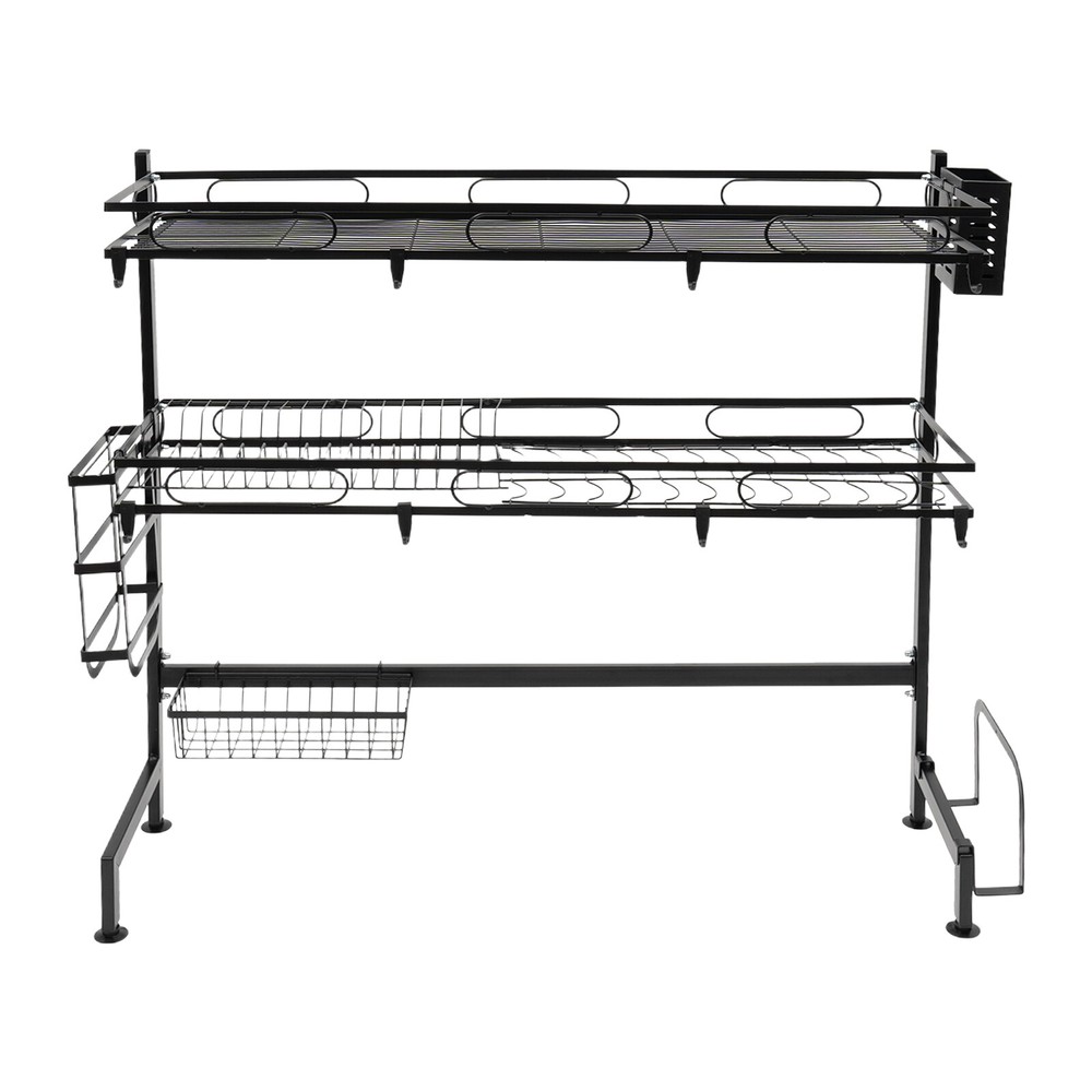 32.2in Double Layer Sink Storage Rack Complete Set Drying Rack For Kitchen !