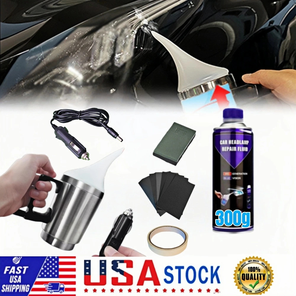 Car Headlight Restoration Kit Polymer Chemical Polishing Repair Liquid 300g Set