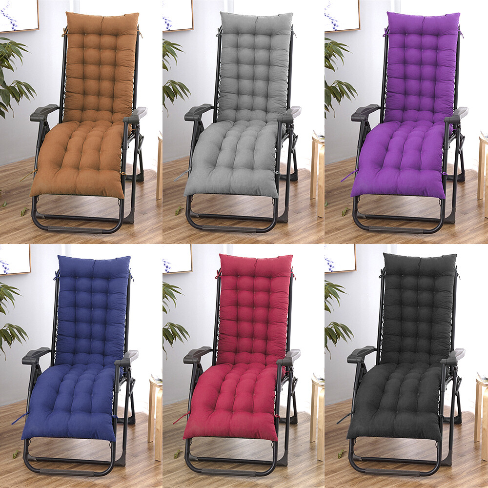 Chaise Lounge Cushion 49" 61" Indoor Outdoor Rocking Chair Sofa Cushion w/ Ties