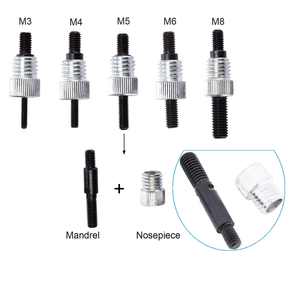 86 Pcs Threaded Nut Rivet Gun M3-M8 Insert Tool Riveter Rivnut Nutsert Riveting