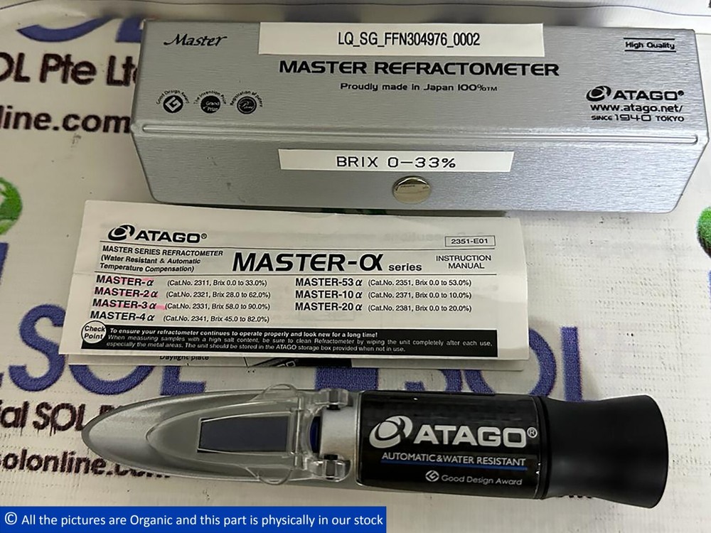 ATAGO Master-α Series Refractometer BRIX 0-33% Automatic & Water Resistant