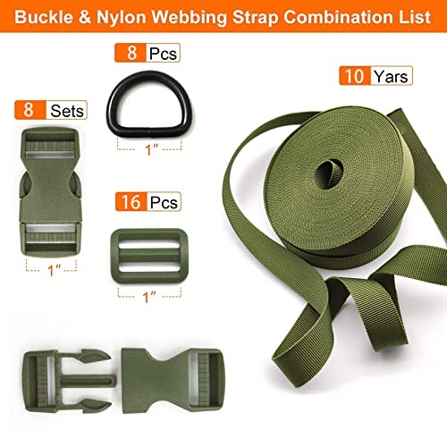 Buckles Strap 1 Inch: Nylon Webbing Straps 10 Yards, Quick Side Release