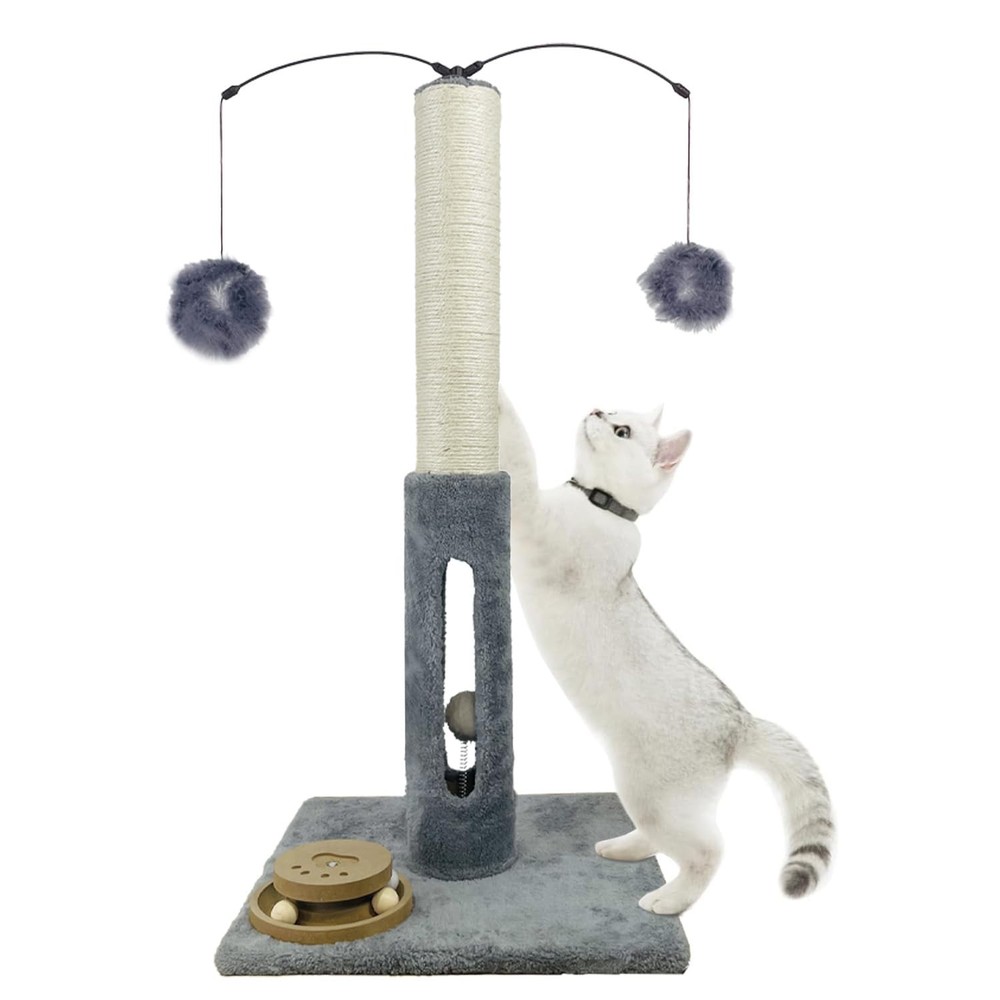 31 Inch Cat Scratching Post Interactive Scratcher with Tracking Ball