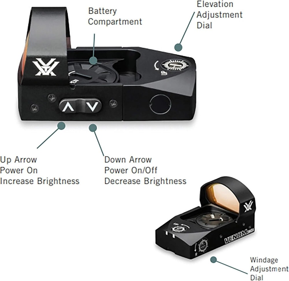Original Vortex Venom Micro Red Dot Reflex Sight Optics 3 MOA Black (VMD-3103)