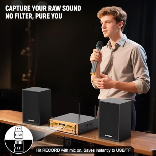 2.1 Channel Bluetooth Audio Amplifier, UHF Wireless Microphone System with