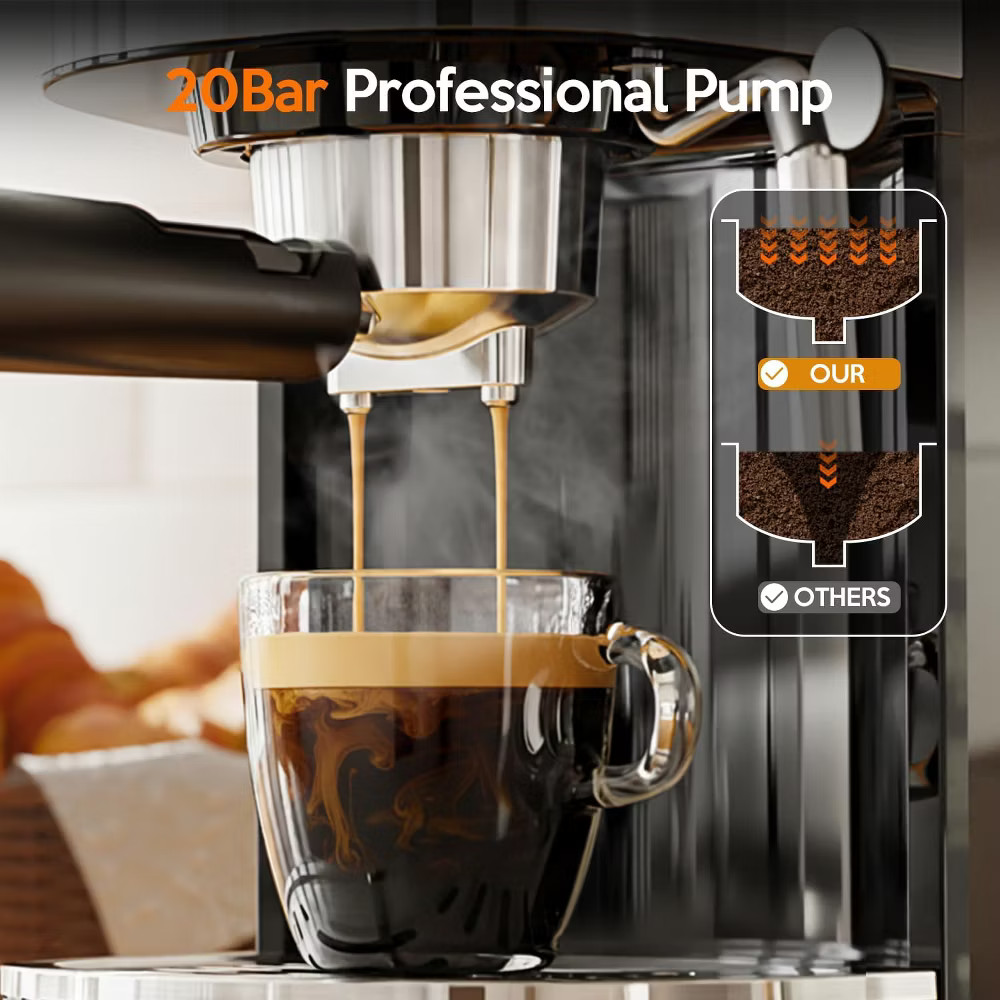 ZAFRO Espresso Machine 20 Bar, Semi-Automatic Professional Coffee Machine for