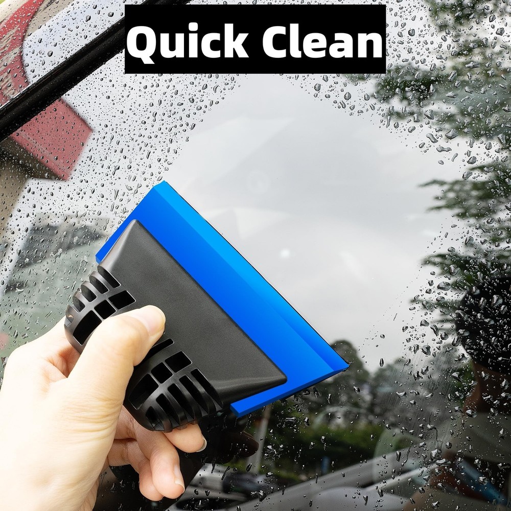 Small Squeegee Set - 2.7 & 4.9inch in Widths - Efficient Water Wiper Rubber B...