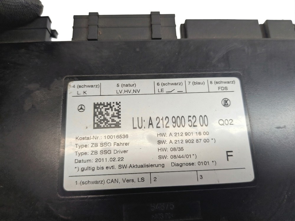 2011 MERCEDES E350 (W212) FRONT LEFT DRIVER SEAT CONTROL MODULE