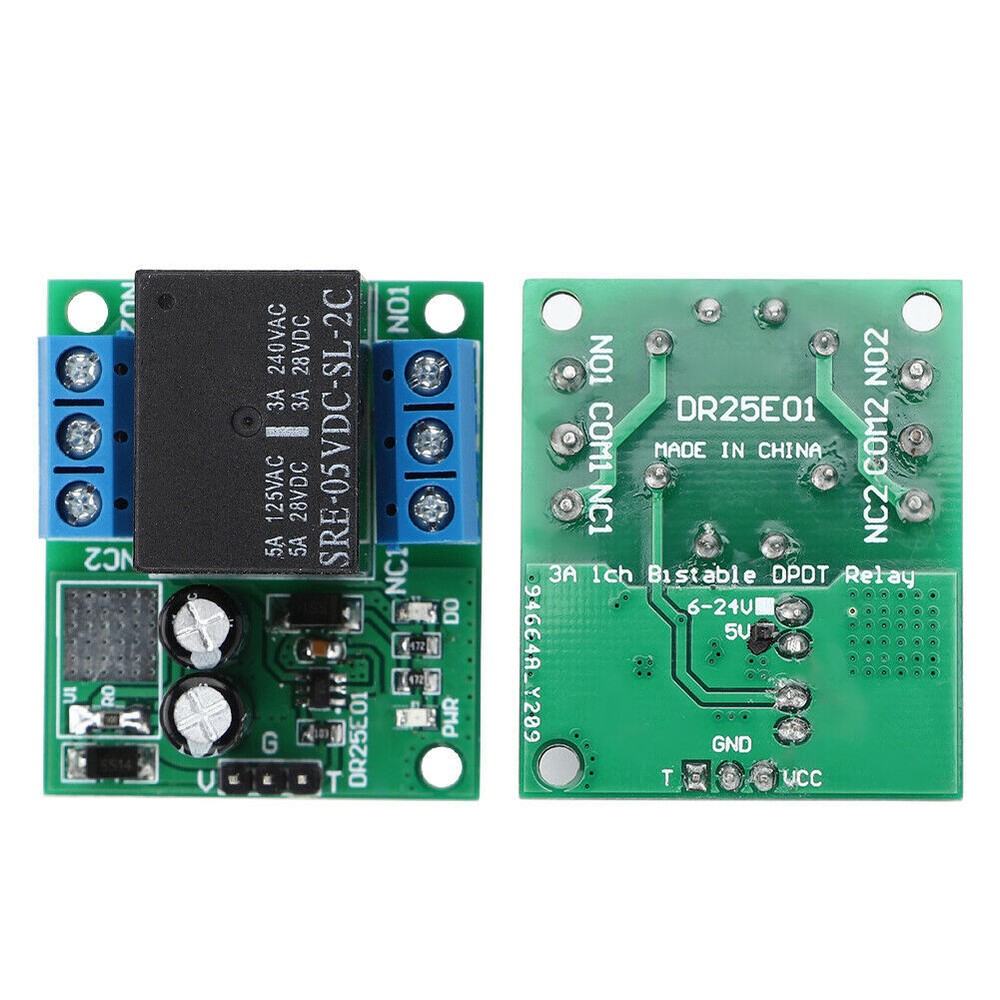 DC 5V / DC6-24V Double Pole Double Throw DPDT Self-locking Bistable Relay Module