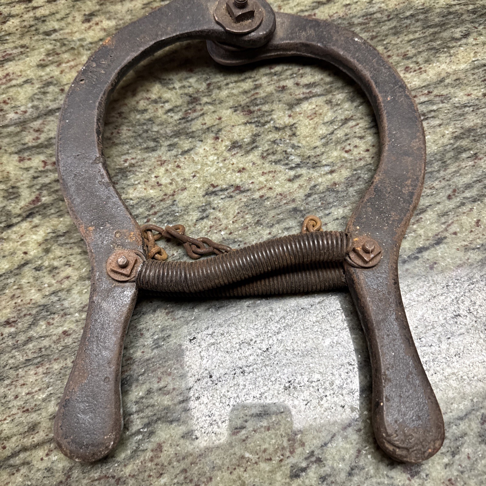 Antique iron Horseshoe Strongman Chest Exerciser EXCELLENT CONDITION