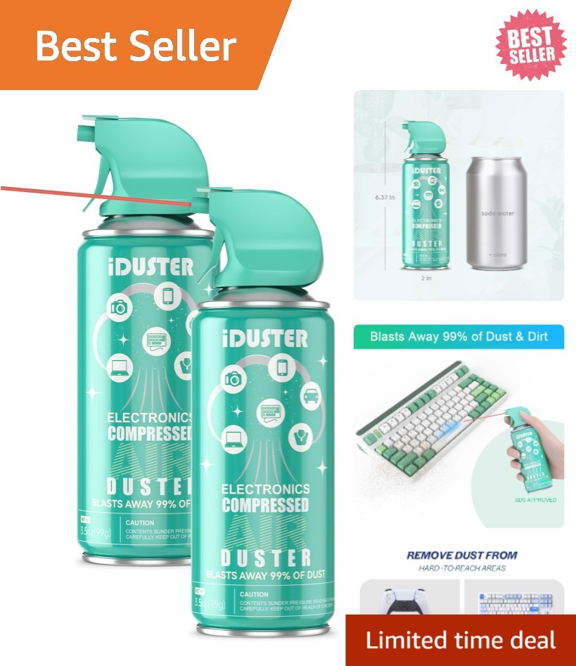 Multi-Functional 3.5oz Compressed Air Duster - Cleaning for All Surfaces