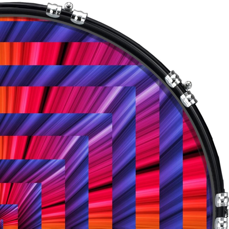 20" Custom Bass Kick Drum Front Head Graphic Graphical Square Burst 1