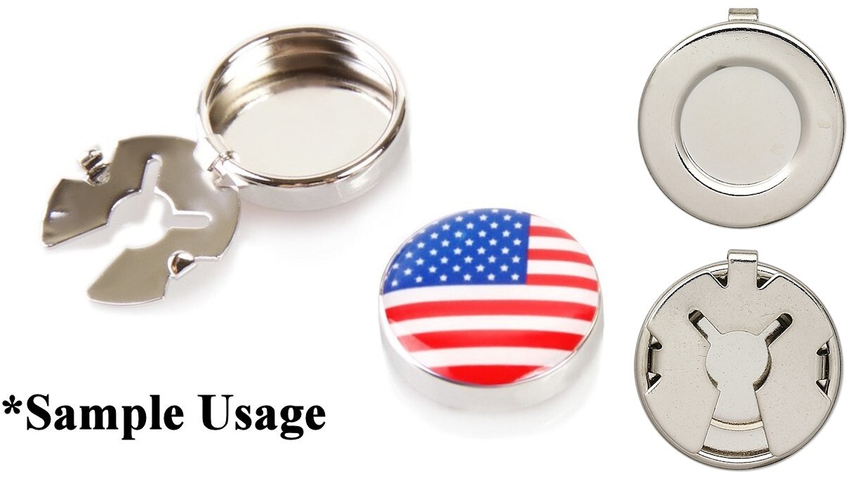 Button Cover, 10 OR 100 Imitation Nickel Plated Brass 18mm Round to Embellish