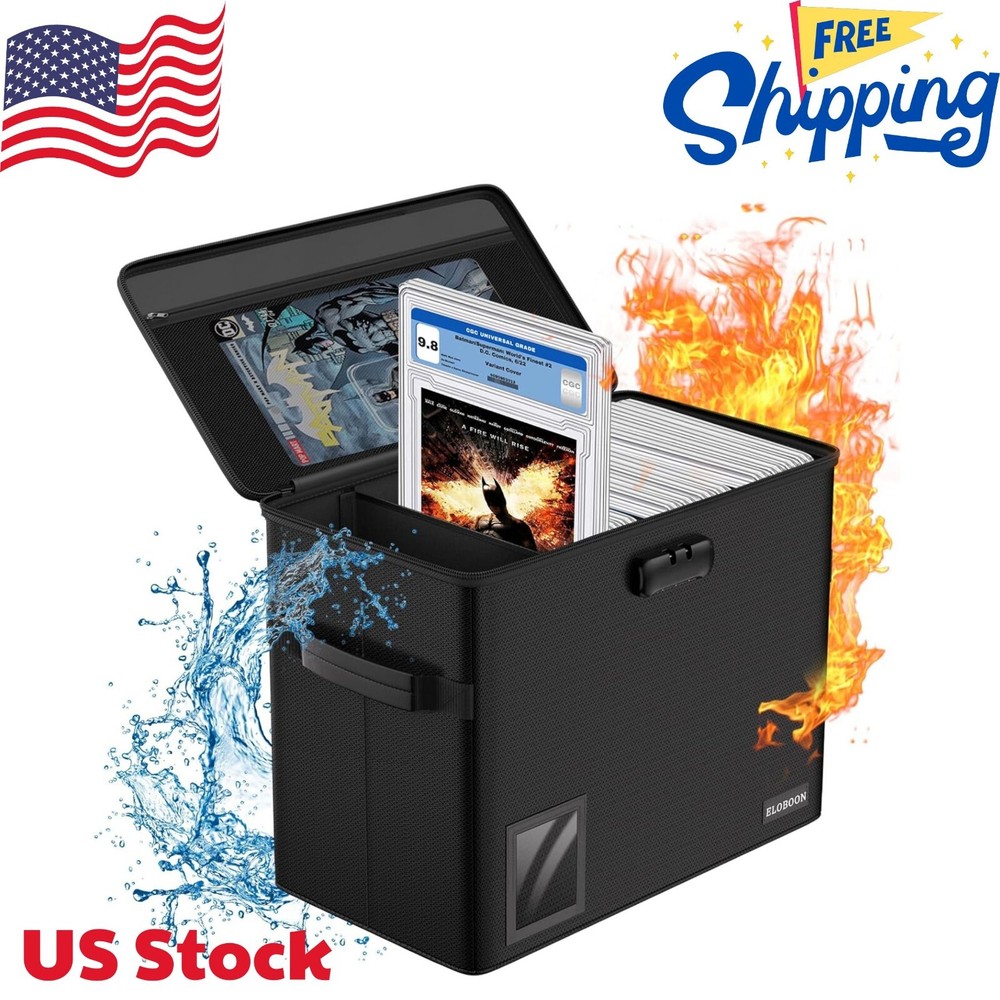 Graded Comic Book Storage for 30 Comics, Fireproof & Water-Resistant