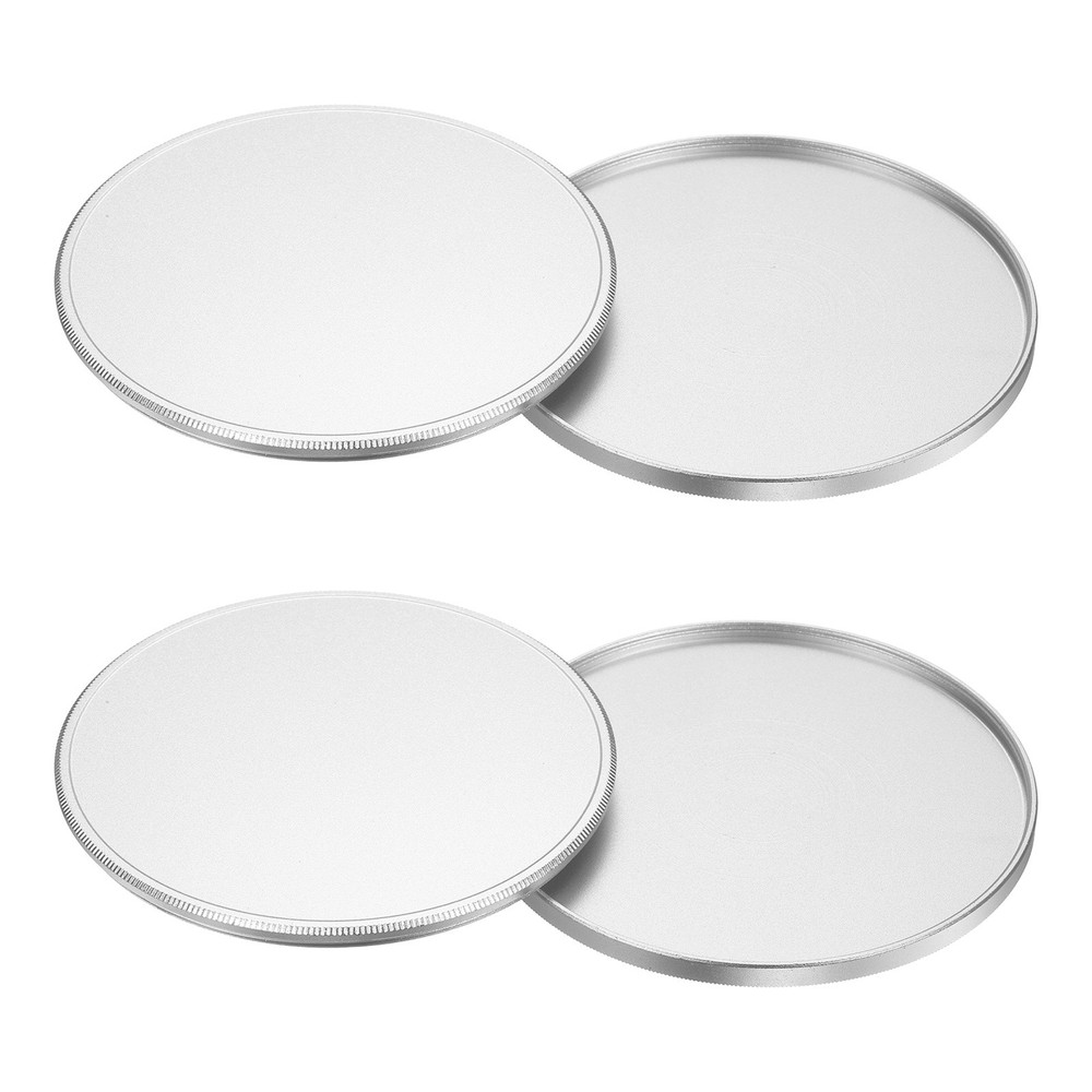 2Pcs 82mm Metal Lens Cap Universal Lens Filter Stack Cap Slim Stack Silver