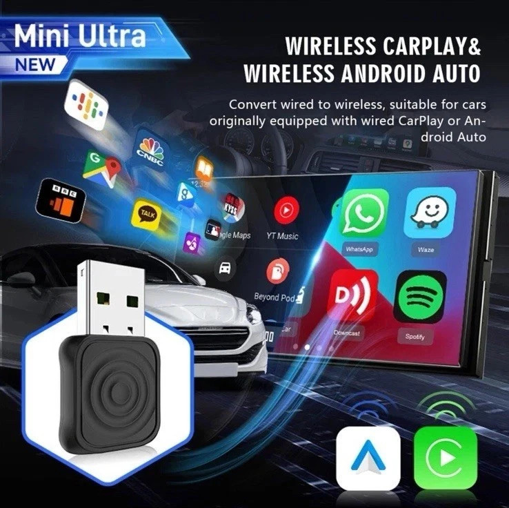 5.0 MINI Ultra Wireless CarPlay Android Auto Adapter Auto ConnectionVK