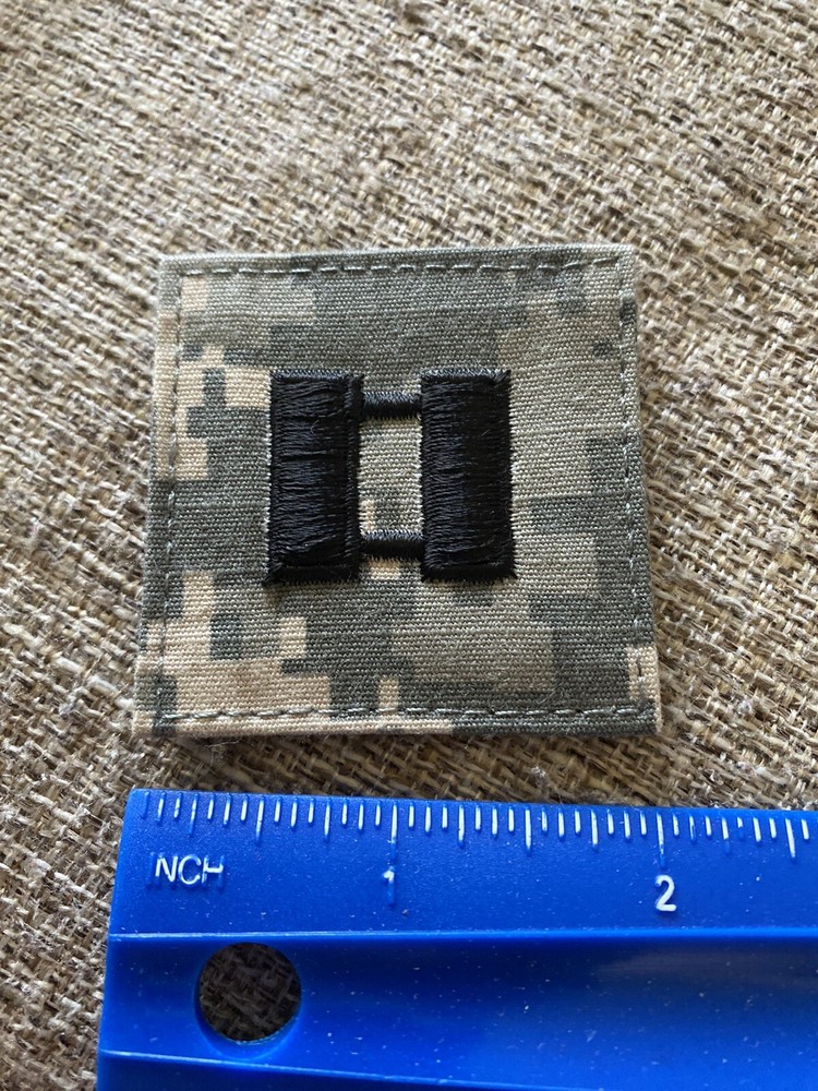 US Army Captain CPT O-3 Rank ACU Hook / Loop Pattern Military Patch INV6298