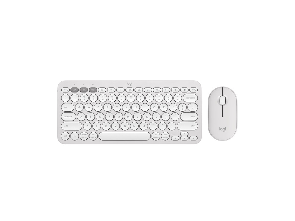 Logitech Pebble 2 Combo Wireless Quiet Keyboard and Mouse, Customisable, Logi Bo