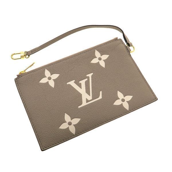 Authentic Louis Vuitton Monogram Empreinte – Neverfull Pouch Beige Gray Gold
