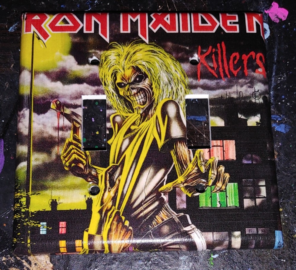 Custom Decoupage Iron Maiden - Killers Double Toggle Switch Cover - Many Avail