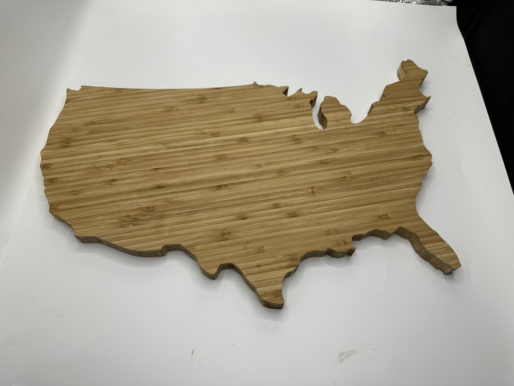 Premium Bamboo USA Map Cutting Board